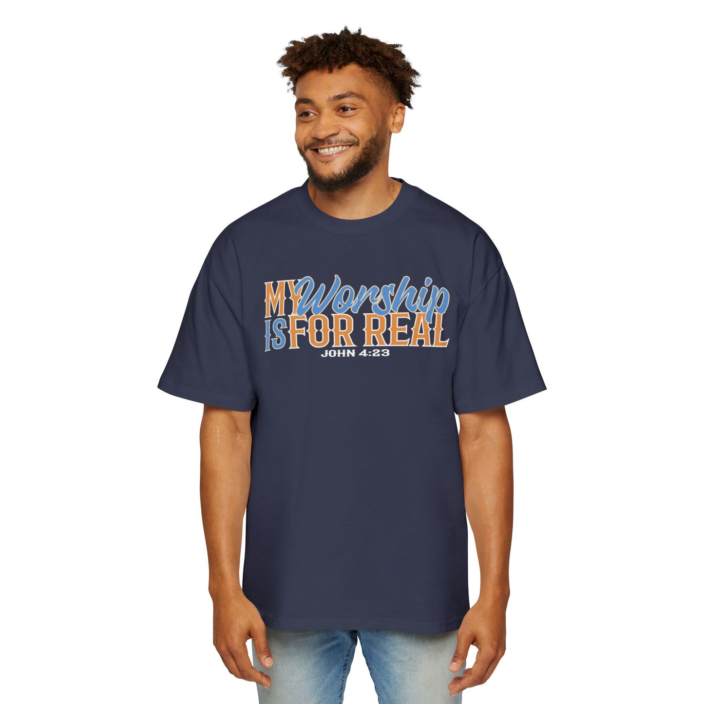My Worship is For Real Unisex Boxy/Oversized Tee John 4:23