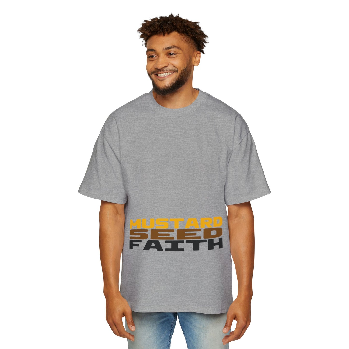 Mustard Seed Faith, Boxy/Oversized Unisex Tee Warm Luke 17:6