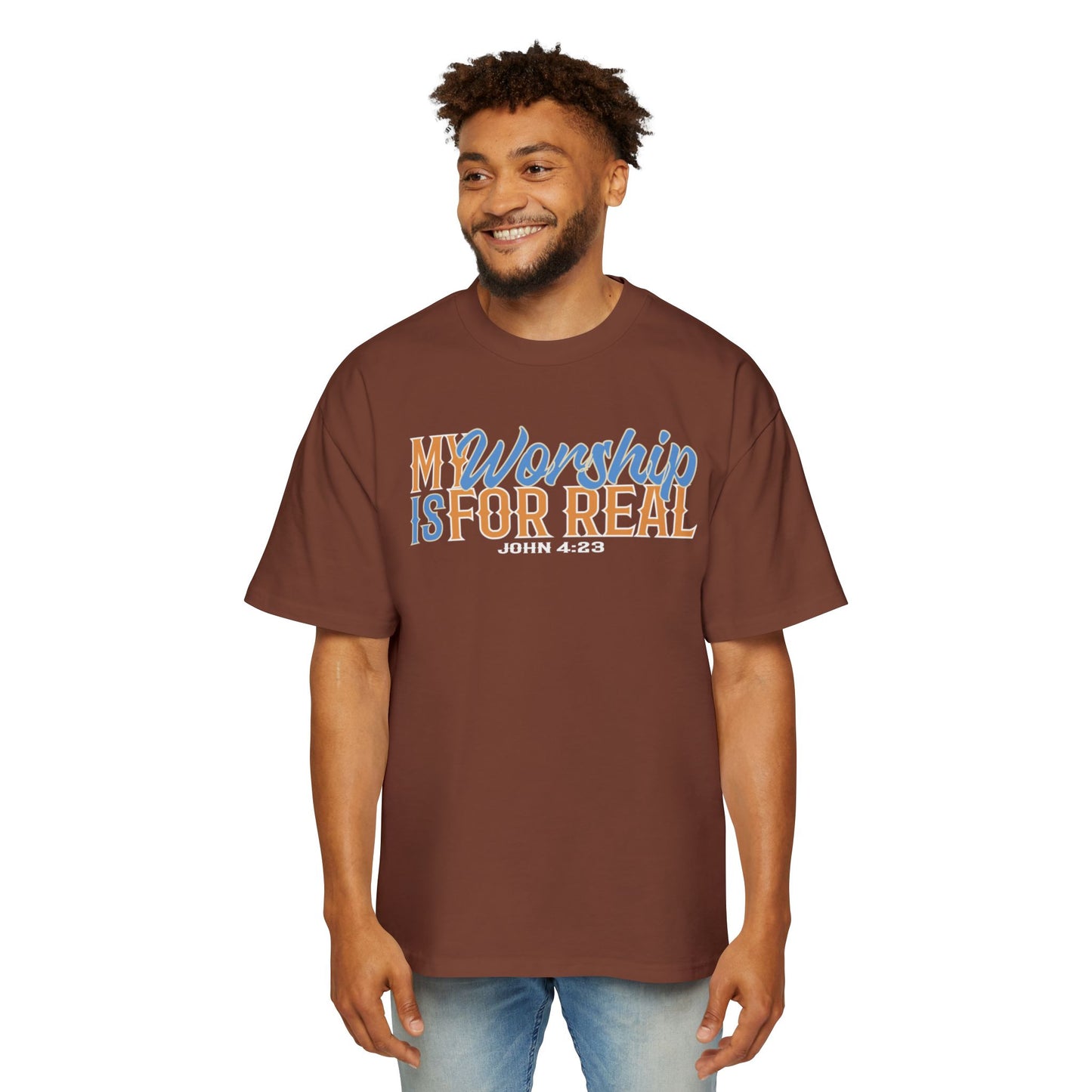 My Worship is For Real Unisex Boxy/Oversized Tee John 4:23