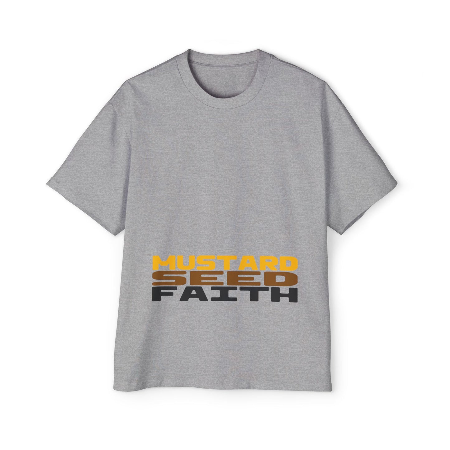 Mustard Seed Faith, Boxy/Oversized Unisex Tee Warm Luke 17:6