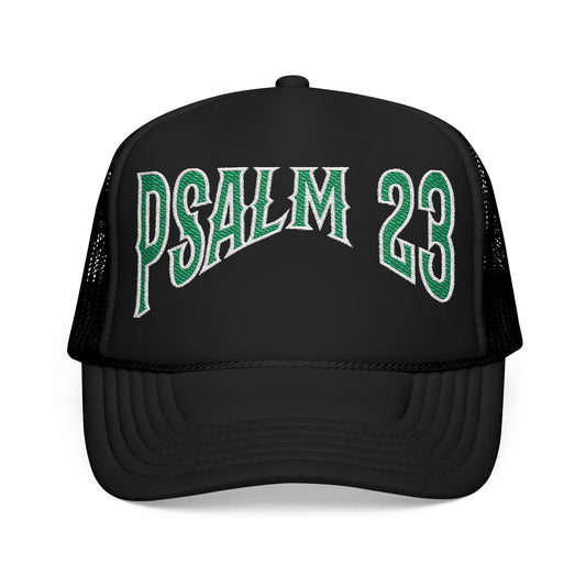 Psalms 23 Trucker Hat - Inspirational Embroidered Foam Cap